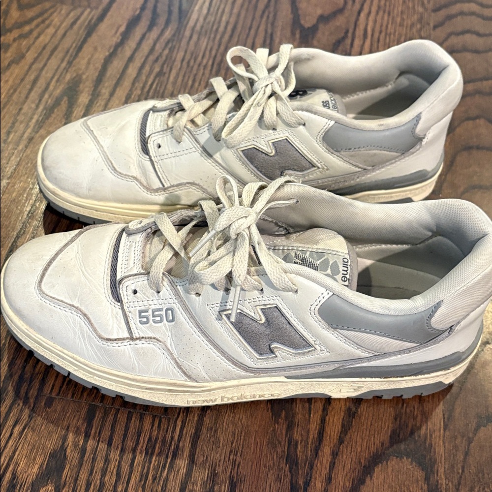 New Balance Men's Off-White and Gray 550 Aime Leon Dore Sneakers Size 10.5